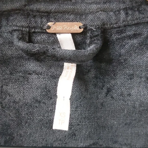Free People Moto Jacket Black Velvet Women's XS - Picture 4 of 6